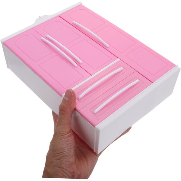 ERINGOGO Puppengarderobe mit 10 Kleiderbügeln – Miniatur-Kleiderschrank 25,5 x 18 x 6,5 cm