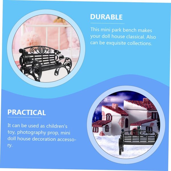 Mini Panca per Casa delle Bambole 2 Pezzi in Plastica Realistica per Arredo in Miniatura