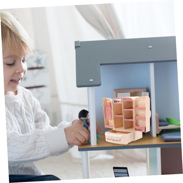 VICASKY 12 Mini-Kühlschränke mit Doppeltür für Puppenhaus, detaillierte Dekoration