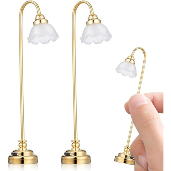 Set 2 Luci LED Miniatura per Casa delle Bambole 1:12 con Interruttore e Batteria