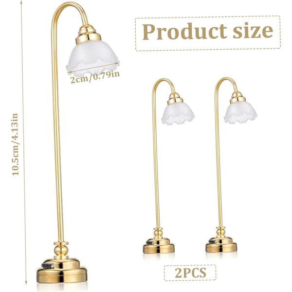 Set 2 Luci LED Miniatura per Casa delle Bambole 1:12 con Interruttore e Batteria