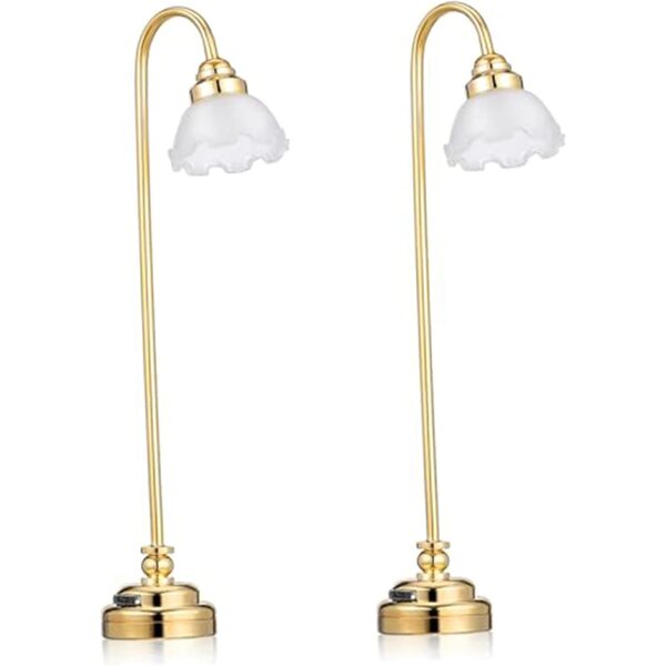 Set 2 Luci LED Miniatura per Casa delle Bambole 1:12 con Interruttore e Batteria