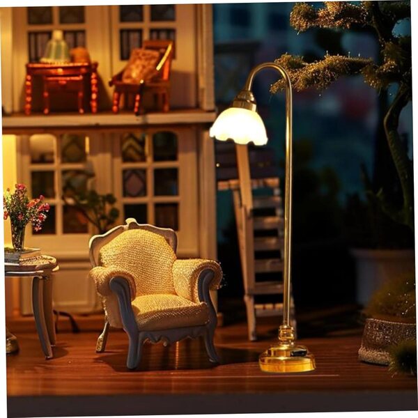 Set 2 Luci LED Miniatura per Casa delle Bambole 1:12 con Interruttore e Batteria