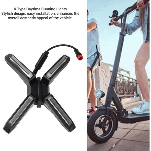 X-förmiges Tagfahrlicht für ZT3 Pro Scooter aus stoß- und wetterbeständigem ABS