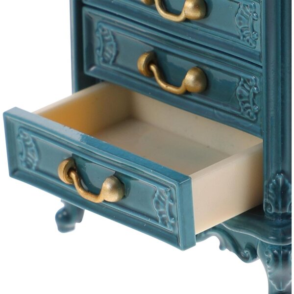 Mini Mobiletto Blu per Casa delle Bambole in Plastica Robusta e Compatta 5,5x3,7x2,2 cm