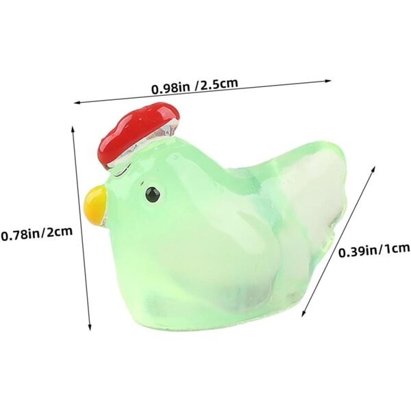 INOOMP 18 pezzi Mini Statua Pollo in Resina Luminosi per Decorazioni Miniatura