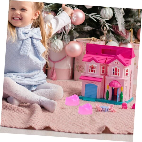 Set 16 Mini Toilette Rosa in Plastica per Casa delle Bambole - Accessori Decorativi Miniatura