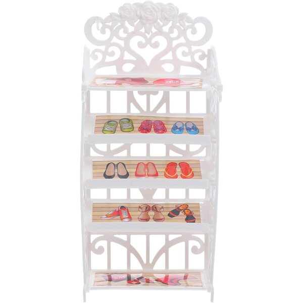 ORFOFE Scarpiera Miniatura in Plastica Porta Scarpe per Casa delle Bambole Bianco