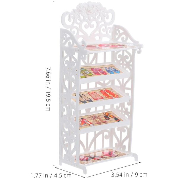 ORFOFE Scarpiera Miniatura in Plastica Porta Scarpe per Casa delle Bambole Bianco
