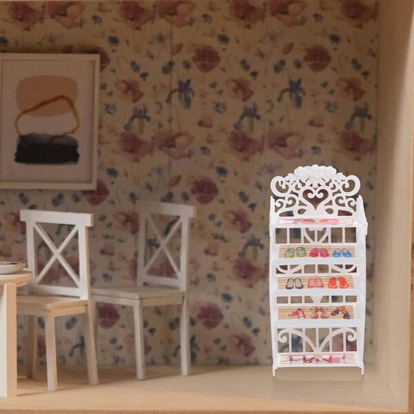 ORFOFE Scarpiera Miniatura in Plastica Porta Scarpe per Casa delle Bambole Bianco