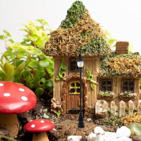 YARNOW Lampada da Giardino Miniatura 5 Pezzi in Acciaio e ABS per Mini Case