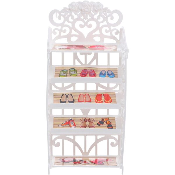 Scarpiera in Plastica per Bambole Mini Casa 19,5x9x4,5 cm Bianco SOPOTUTU