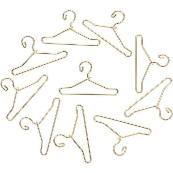 Alasum 45 Mini-Kleiderbügel aus Legierung für goldene Puppen – Garderoben- und Organisationszubehör