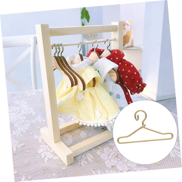 Alasum 45 Mini-Kleiderbügel aus Legierung für goldene Puppen – Garderoben- und Organisationszubehör