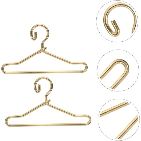 Alasum 45 Mini-Kleiderbügel aus Legierung für goldene Puppen – Garderoben- und Organisationszubehör