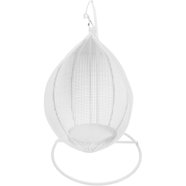 Mini Altalena in Lega Bianco per Decorazione Casa delle Bambole e Giardino 16x9,5 cm