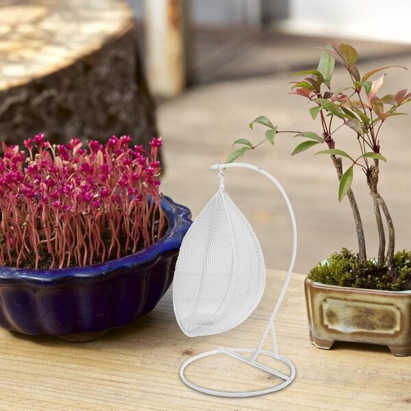 Mini Altalena in Lega Bianco per Decorazione Casa delle Bambole e Giardino 16x9,5 cm