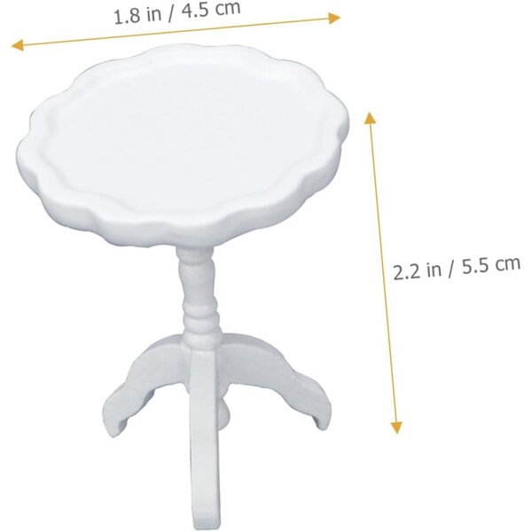 Mini Tavolo in Legno Bianco per Mini Case e Decorazioni in Scala 1:12