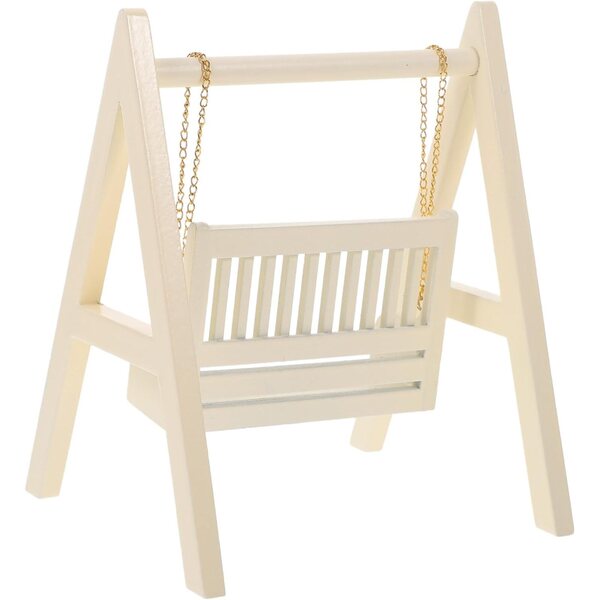 Alasum Mini Altalena in Legno Beige per Casa delle Bambole, Decorazione Creativa e Durevole
