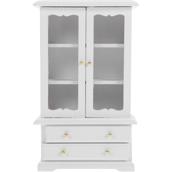 GARVALON Libreria in Miniatura in Legno Bianca 15,5x9,5x4 cm per Casa delle Bambole