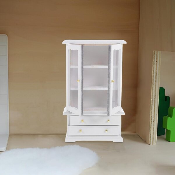 GARVALON Libreria in Miniatura in Legno Bianca 15,5x9,5x4 cm per Casa delle Bambole