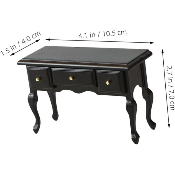 ifundom Mini Scrivania in Legno Realistica per Casa delle Bambole, Accessorio Decorativo