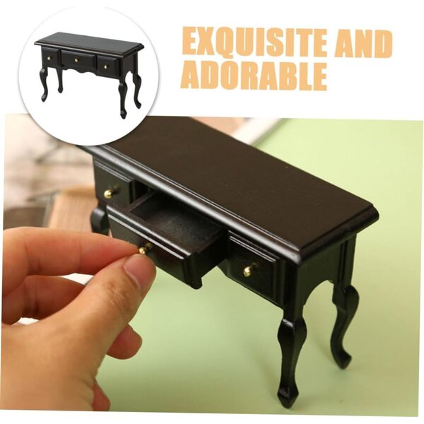 ifundom Mini Scrivania in Legno Realistica per Casa delle Bambole, Accessorio Decorativo