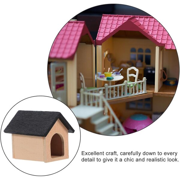 Cuccia in Miniatura Mikinona in Legno Nero per Casa delle Bambole - Dimensioni 5x4,2x4 cm
