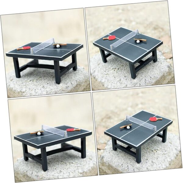 Mini Tavolo da Ping Pong in Legno per Miniature e Decorazioni Creative
