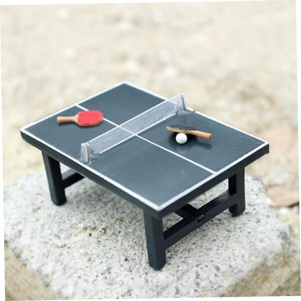 Mini Tavolo da Ping Pong in Legno per Miniature e Decorazioni Creative