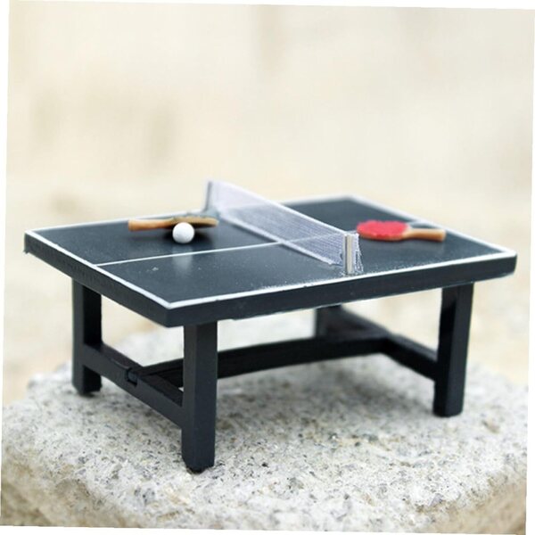 Mini Tavolo da Ping Pong in Legno per Miniature e Decorazioni Creative
