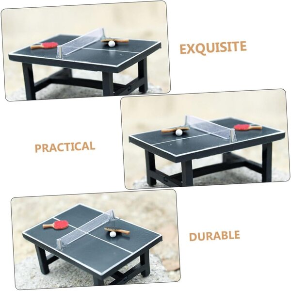 Mini Tavolo da Ping Pong in Legno per Miniature e Decorazioni Creative