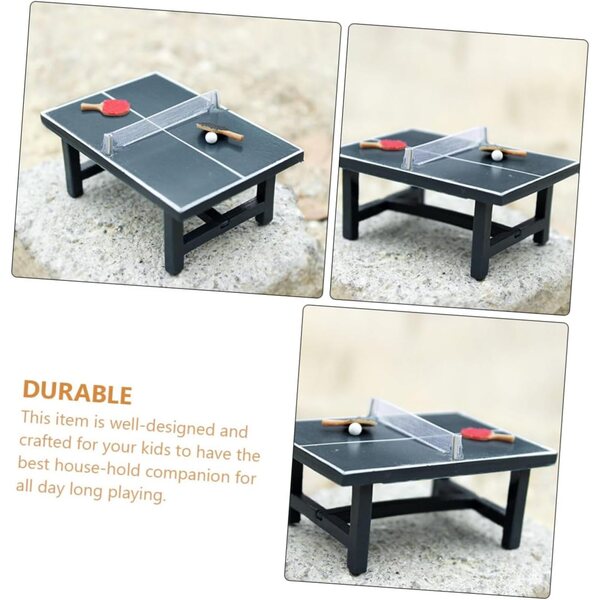 Mini Tavolo da Ping Pong in Legno per Miniature e Decorazioni Creative