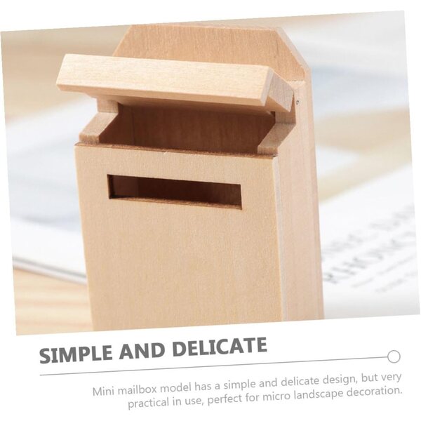 WOONEKY Mini Cassetta Postale in Legno per Casa delle Bambole e Micro Paesaggi