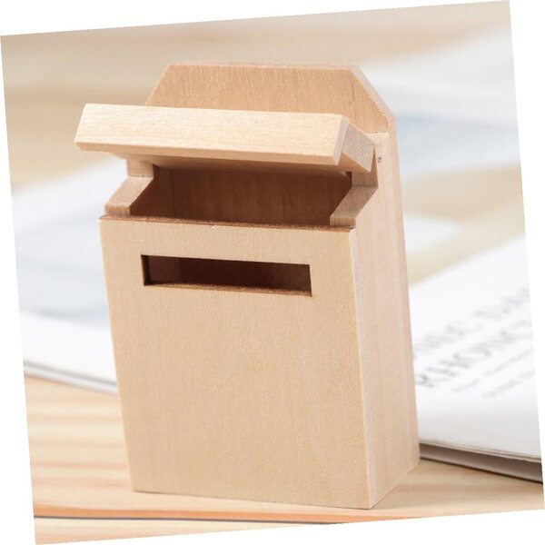WOONEKY Mini Cassetta Postale in Legno per Casa delle Bambole e Micro Paesaggi