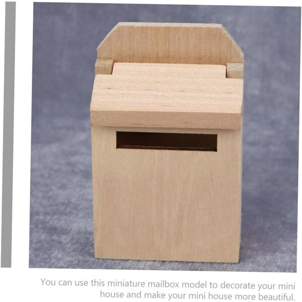 WOONEKY Mini Cassetta Postale in Legno per Casa delle Bambole e Micro Paesaggi