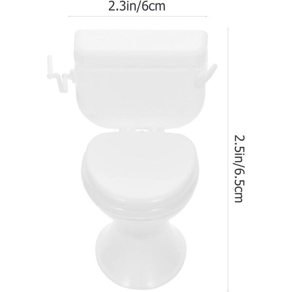 HEMOTON Set 2 Mini Toilette in Plastica Bianca per Casa delle Bambole, Accessori Decorativi