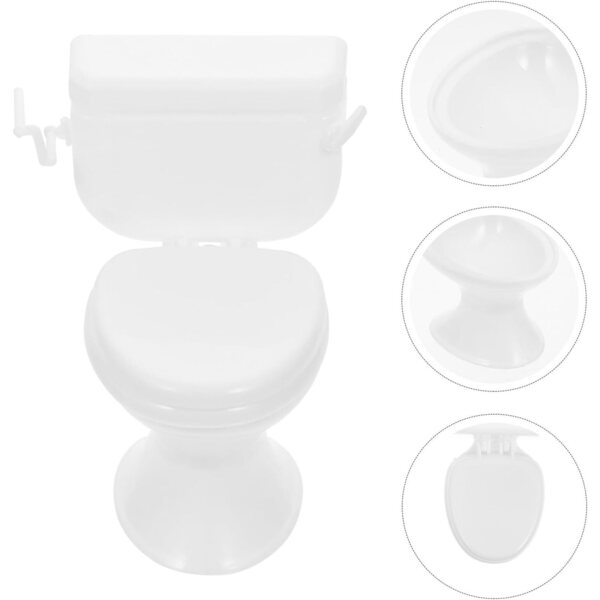 HEMOTON Set 2 Mini Toilette in Plastica Bianca per Casa delle Bambole, Accessori Decorativi
