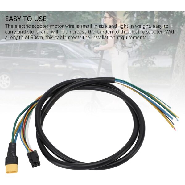 Motorkabel für Elektroroller, 90 cm, PTFE-Kupferkern, hohe Haltbarkeit und Zuverlässigkeit