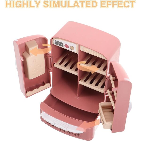 Mini frigorifero in miniatura GARVALON per casa delle bambole, decorativo e resistente