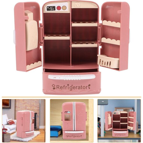 Mini frigorifero in miniatura GARVALON per casa delle bambole, decorativo e resistente