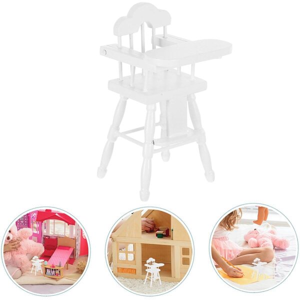 Sedia Miniatura in Legno Bianca per Casa delle Bambole 1/12 - Mobili Fai da Te