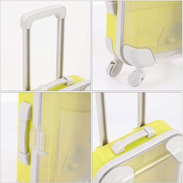 VICASKY Mini-Trolley-Koffer für Puppen, Puppenhaus-Zubehör, kompakt und langlebig