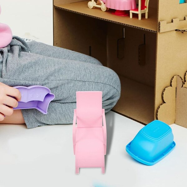 ORFOFE Mini Sedia da Spiaggia Rosa in Miniatura per Casa delle Bambole - Reclinabile e Realistica