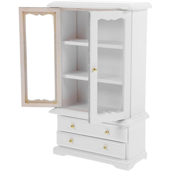 Libreria in Miniatura in Legno Bianca per Casa delle Bambole 15,5x9,5x4 cm