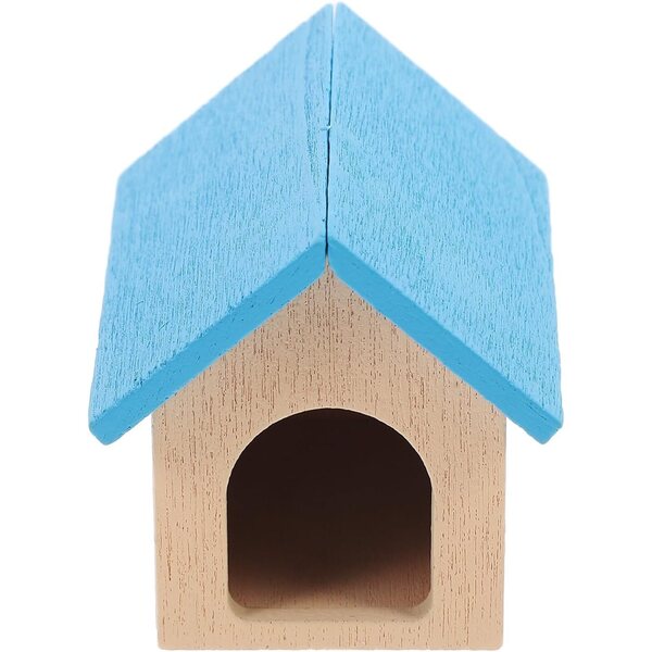 Cuccia in Miniatura in Legno per Casa delle Bambole, Accessorio Blu Compatto e Leggero