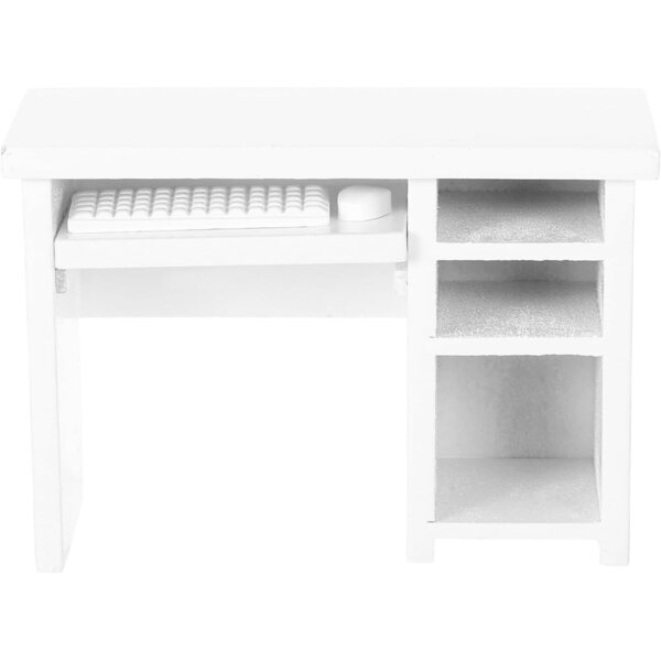 ERINGOGO Set Mobili in Legno 12 pezzi per Casa delle Bambole con Scrivania e Accessori PC