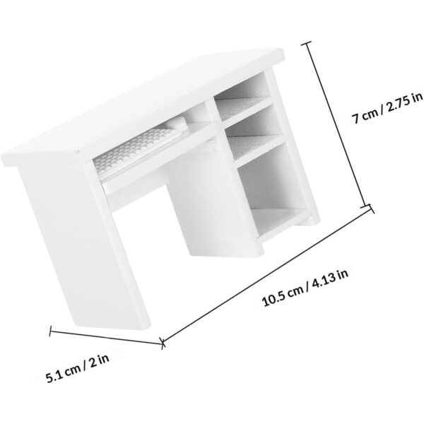 ERINGOGO Set Mobili in Legno 12 pezzi per Casa delle Bambole con Scrivania e Accessori PC