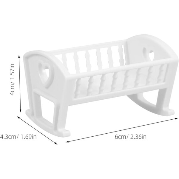 Mini Culla Bianco per Casa delle Bambole, Letto in Miniatura per Arredo Camera