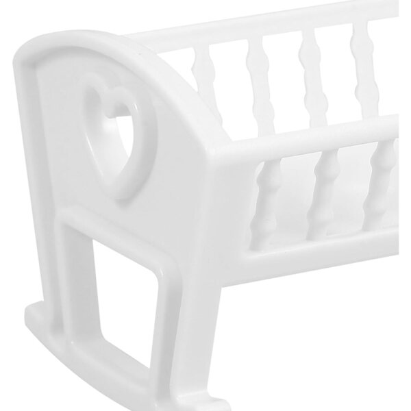 Mini Culla Bianco per Casa delle Bambole, Letto in Miniatura per Arredo Camera